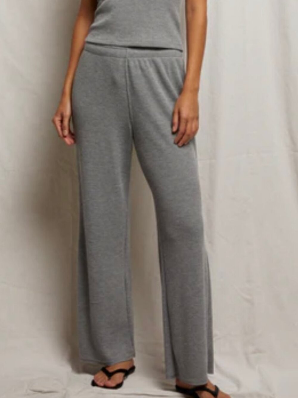 perfectwhitetee Shane Waffle Pant in Heather Grey - Picture 2 of 15